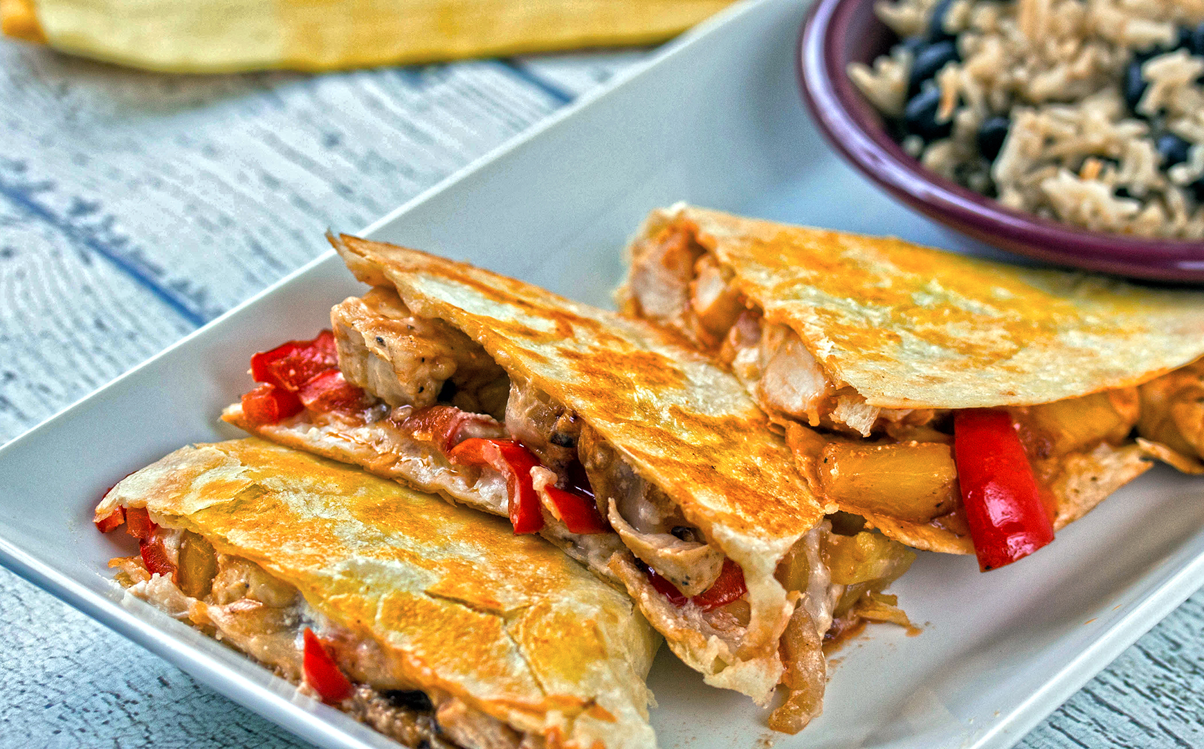 Hawaiian BBQ Chicken Quesadillas